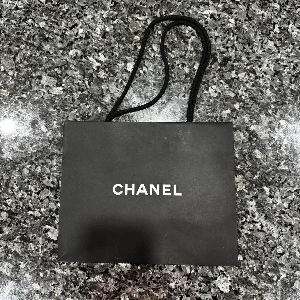 Chanel Black Paper Shopping Gift Empty Bag 12